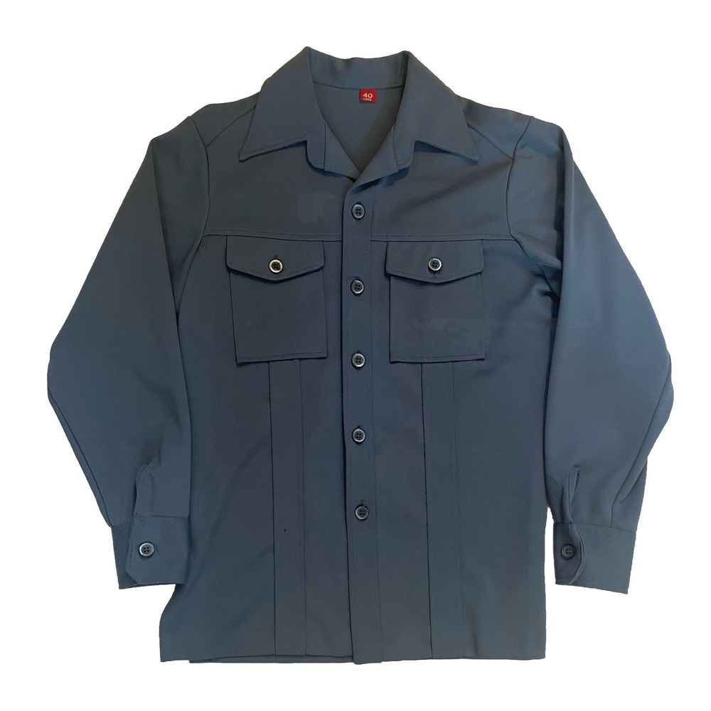 Vtg Rare 1960s USA Made Polyester Dickies Workwear Leisure Shirt Sz 40 Long